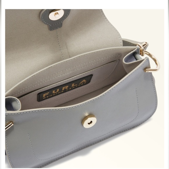 BRAND NEW FURLA FLOW TOP HANDLE MINI BAG IN CENERE - Picture 4 of 16